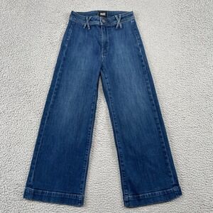 PAIGE Jeans Womens 24 Blue Anessa Wide Leg High Rise Denim Trousers Stretch